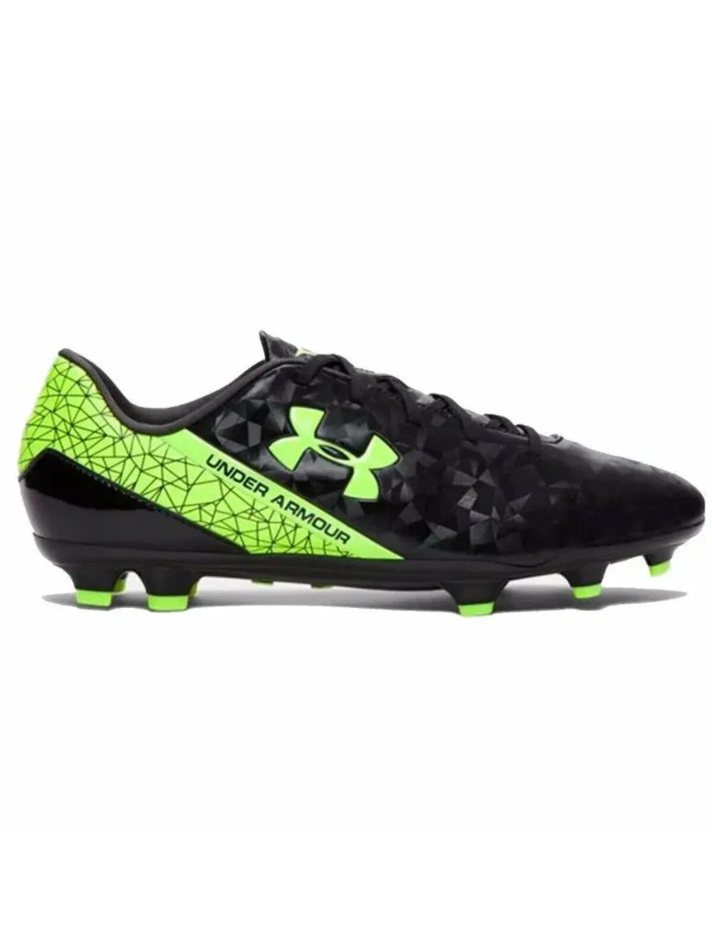 Boy's Under Armour SF Flash HG Jr Soccer Cleat Black & Neon Green Size 5.5Y